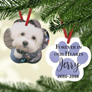 Aluminum Ornament Double-Sided - Paw Print