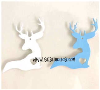 Aluminum Ornament Double Sided - Deer With Hear