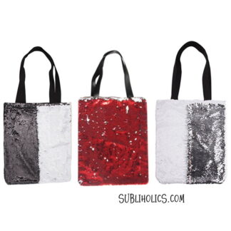 Sequined Mermaid Sublimation Tote Bags - Black, Red or Silver