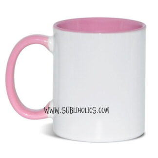 Coloured Handle & Interior Mugs 11 oz Pink