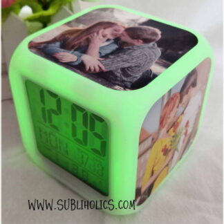 Alarm Clock 7 Color Digital Cube