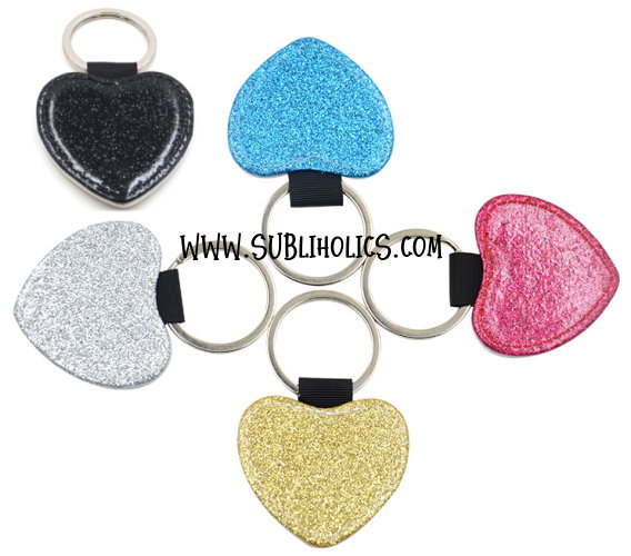 Glitter and Vinyl Keychain - Heart