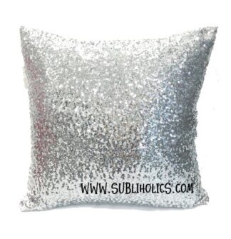 Sequin Mermaid Pillow Cover - Silver