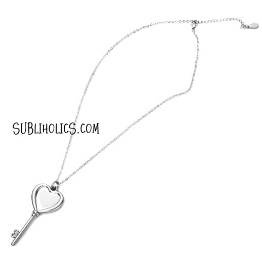 Heart Key Sublimation Pendant