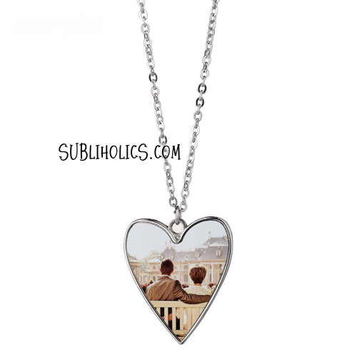 Heart Sublimation Pendant with Link Chain