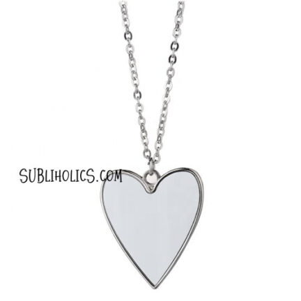 Heart Sublimation Pendant with Link Chain