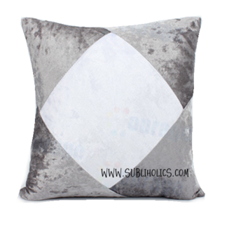 Pillow Cover - Silver Plush Diamond