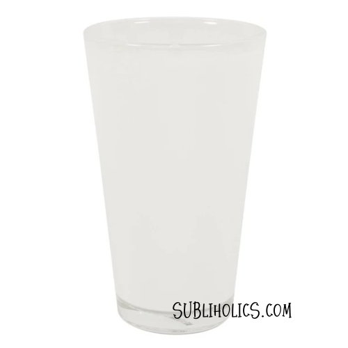 Pint Glass 16 Oz With Frosted White Sublimation Finish Subliholics