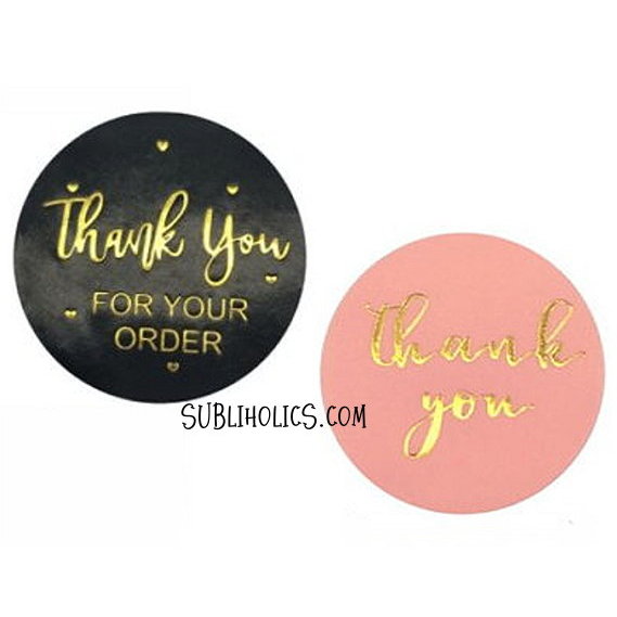 Thank You Stickers With Gold Foil - Roll of 500