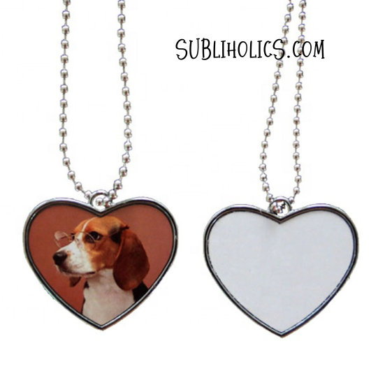 Dog Tag Necklace #1 - Double Sided Heart