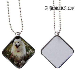 Dog Tag Necklace #3 - Double Sided Diamond