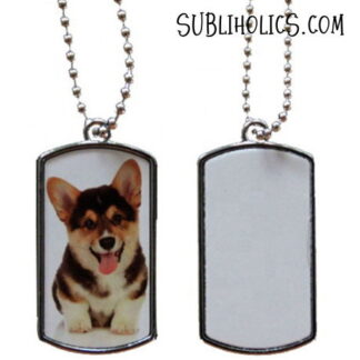 Dog Tag Necklace #4 - Double Sided Curve Rectangle