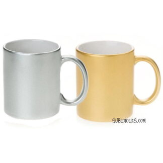 Metallic Satin Finish Sublimation Mug - Silver or Gold