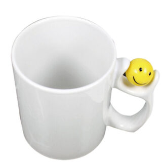 Happy Face Spinner Handle 11 oz Sublimation Mug