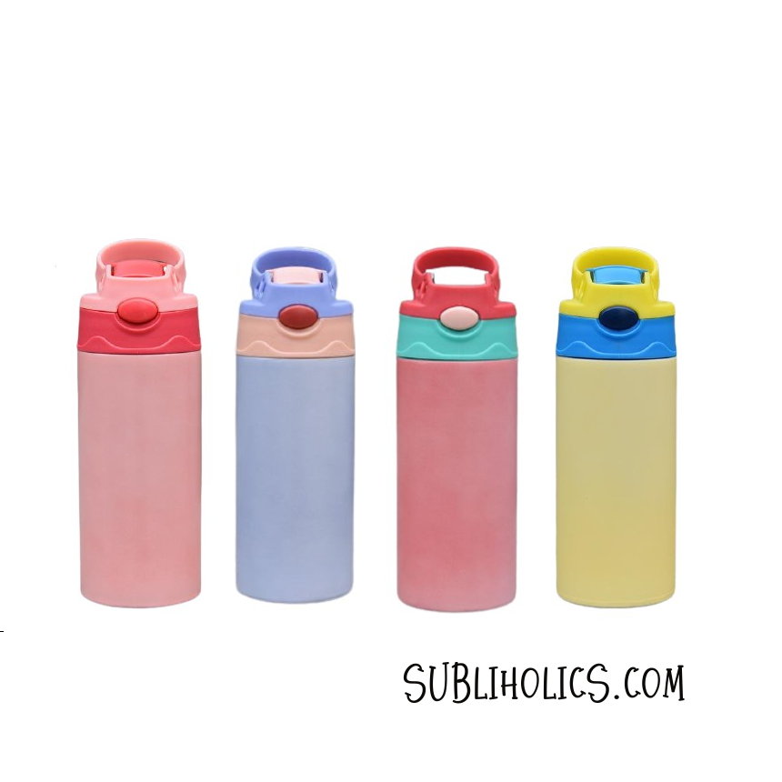 Kids Flip Top Water Bottles Colour Change UV Sublimation Subliholics