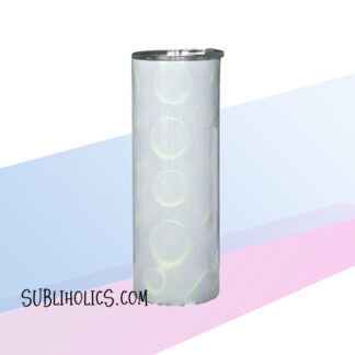 Peacock Shimmer White Sublimation Tumblers - 20 oz Straight Skinny