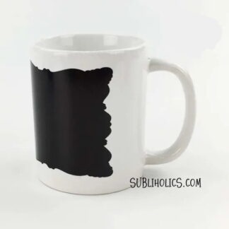 11 oz Sublimation Mug - White with Black Colour Change Patch Magic Mug