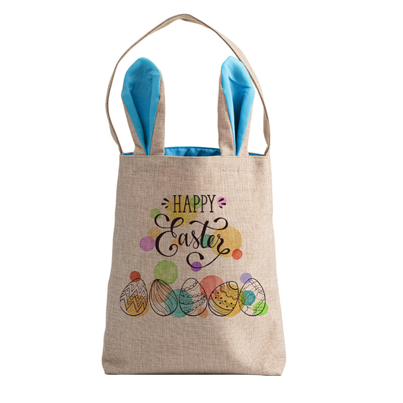 Easter Bunny Ear Tote Bags Polyester Burlap for Sublimation Subliholics