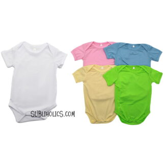 Babies Onesies - 100% Polyester Short Sleeve Solid Colour - 5 Colours / 4 Sizes