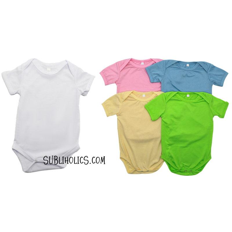 Babies Onesies 100 Polyester Short Sleeve Solid Colour 5 Colours