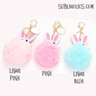 Bunny Keychain - Fluffy & Cute with Aluminum Insert for Sublimation