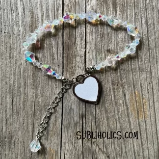 Crystal & Heart Sublimation Bracelet