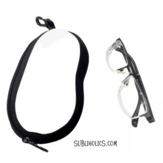 Eye Glasses Neoprene Sublimation Case - Zip Up Style with Clip Hook