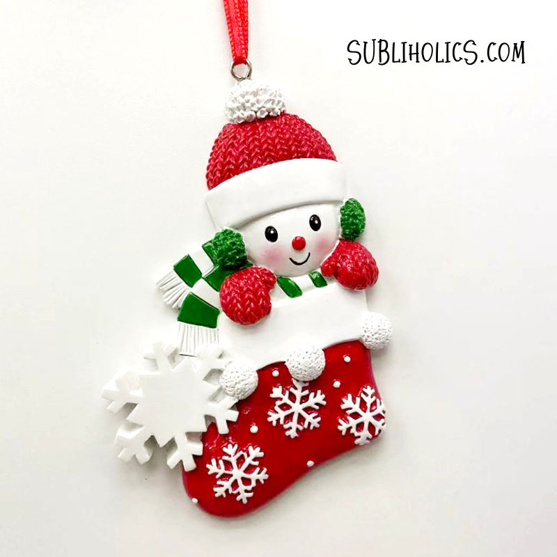 Baby's Christmas Stocking - 3 Dimensional Resin Ornament