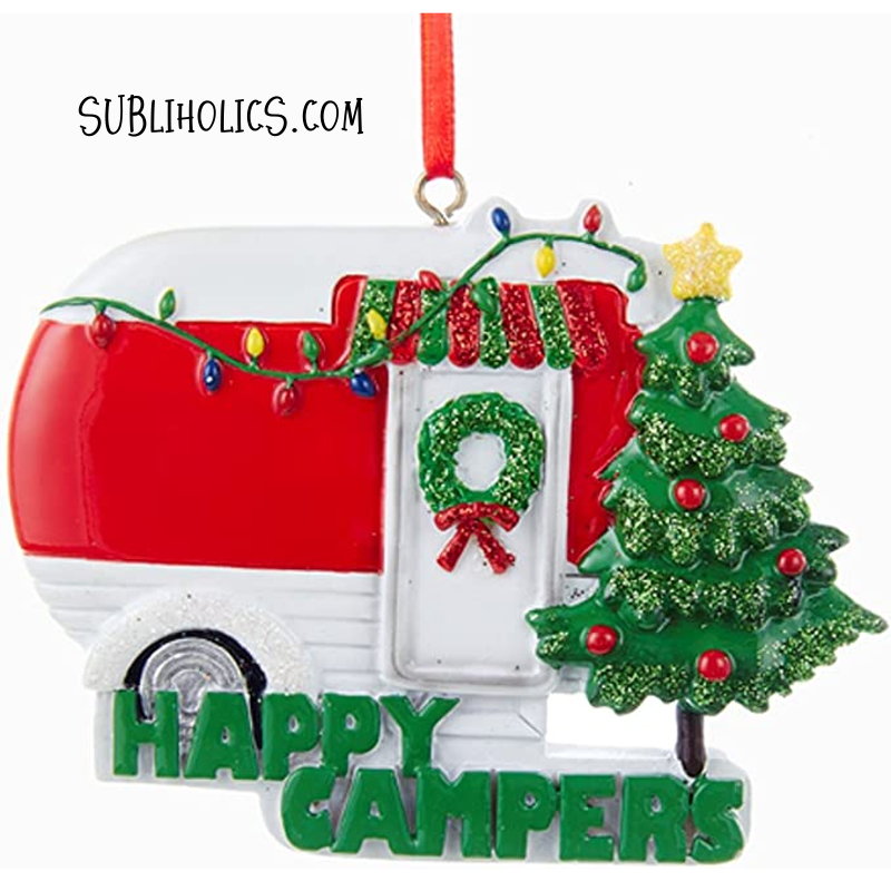 Christmas Camper - Red - 3 Dimensional Resin Ornament
