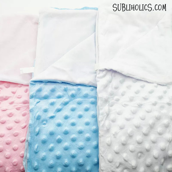Minky Blanket For Sublimation - White, Blue or Pink