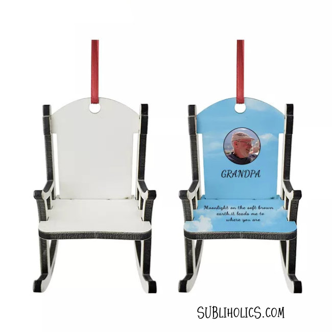MDF Sublimation Ornament Memorial Rocking Chair