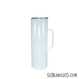 20 oz Straight Skinny White Sublimation Tumblers with Handle