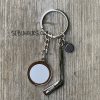 Hockey Stick & Puck Keychain for Sublimation - Metal with Aluminum Insert