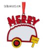 Metal Trailer Merry Christmas Sublimation Ornament