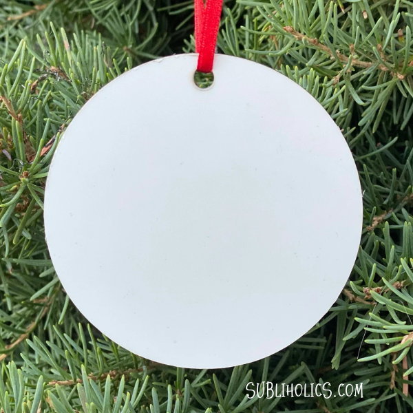 Round Two Sided Ceramic Sublimation Holiday Ornament - 2.85