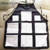Apron - Black with White Sublimation Photo Squares - Adult size