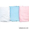 Minky Dot Baby Blanket For Sublimation - White, Blue or Pink - Image 2