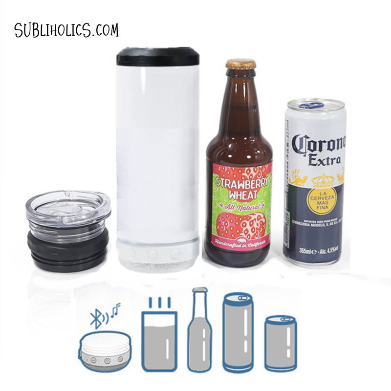 Bluetooth Speaker 4-in-1 Can Cooler Glossy Sublimation Tumbler – Better  Call Moll Craft Shop