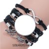Braided Multi Charm Infinity & Love Sublimation Bracelet - Black or Brown