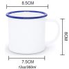 Camping Mug - 12 oz Enamel for Sublimation with Rolled Deep Blue Rim - Image 2