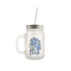 Mason Jar Style Glass with Handle - 16 oz Frosted - With Lid & Straw - Image 3