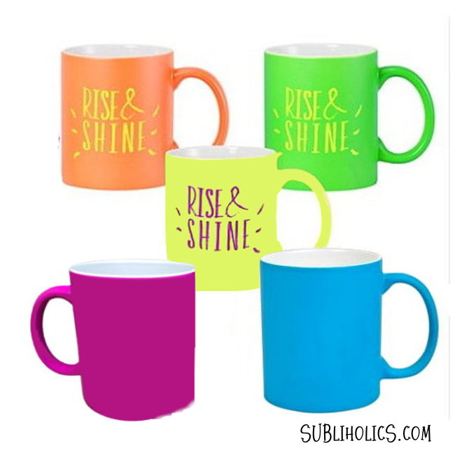 11 oz Sublimation Mug – Neon Finish – 5 Colours – Subliholics