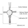 Cross Necklace Pendant with Cubic Zirconia for Sublimation - Image 3