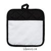 Pot Holders for Sublimation – Square Pocket Style, White Front with Black Trim & Silicone Back