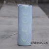 20 oz Straight Skinny Peacock Shimmer White Sublimation Tumblers - Image 2