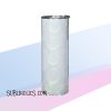20 oz Straight Skinny Peacock Shimmer White Sublimation Tumblers