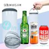 Can Cooler 4 in 1 - 16 oz White Stainless Steel for Sublimation