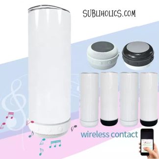 20 oz Straight Skinny Tumblers with Bluetooth Speaker