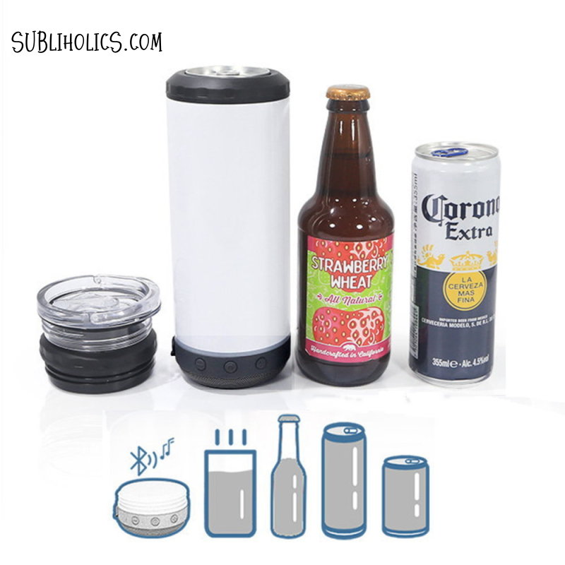 4 in 1 SUBLIMATABLE SPEAKER CAN COOLER