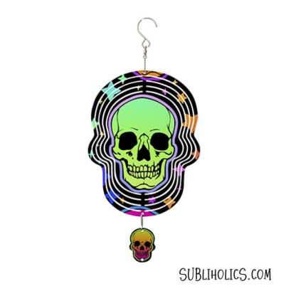 Wind Spinner Aluminum Sublimation Ornament - Skull